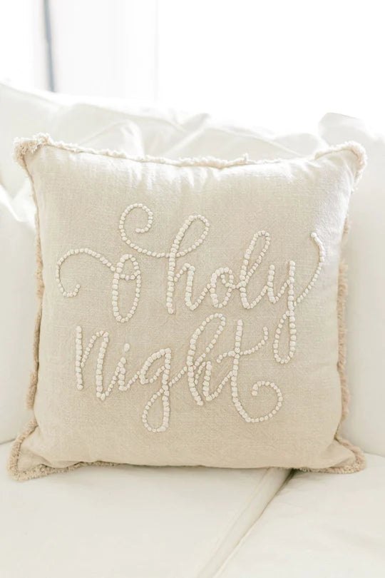 Oh Holy Night Accent Pillow in White